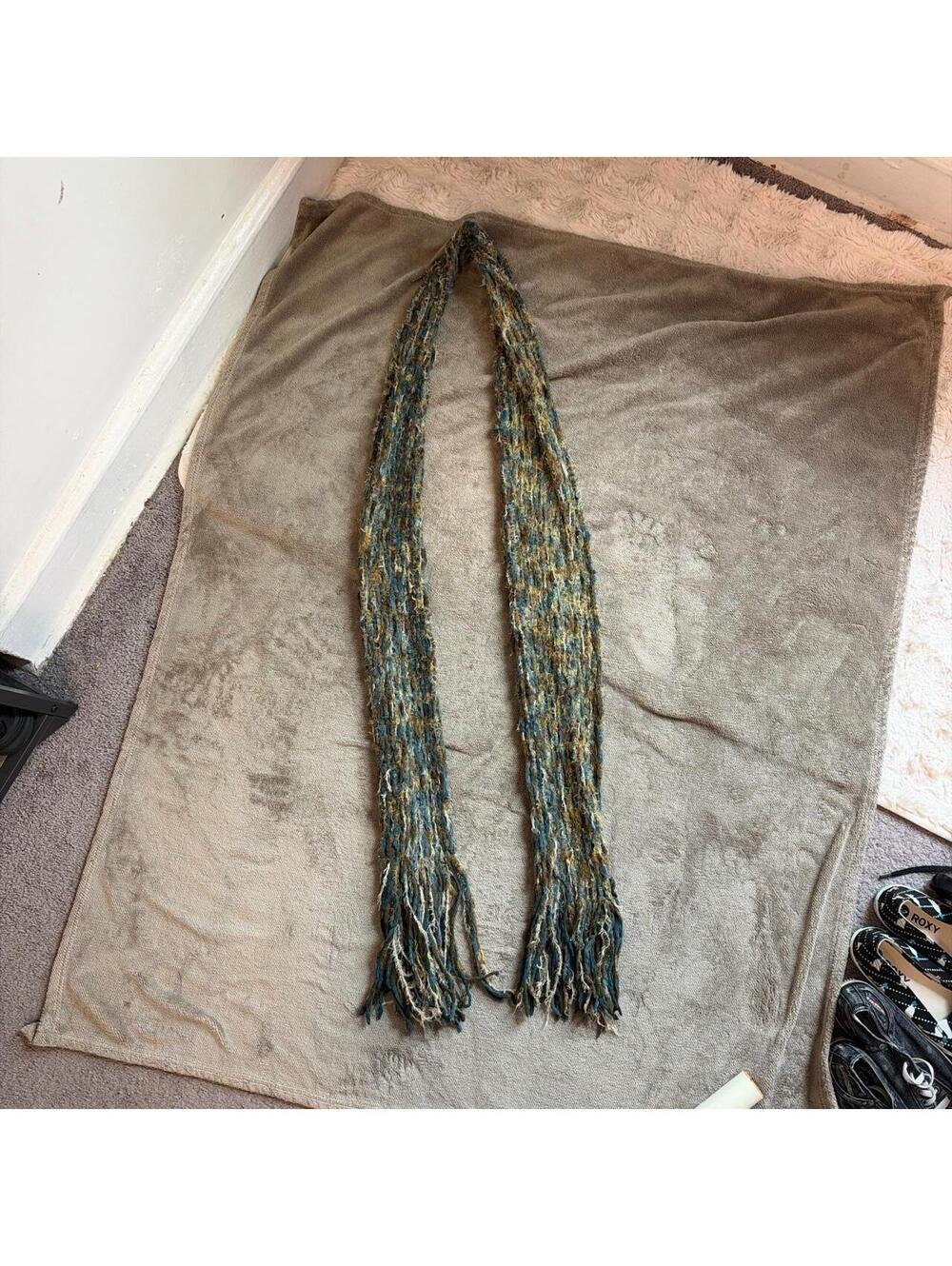 Christopher & Banks Chunky Knit fairycore long Fringe Scarf - Picture 3 of 5